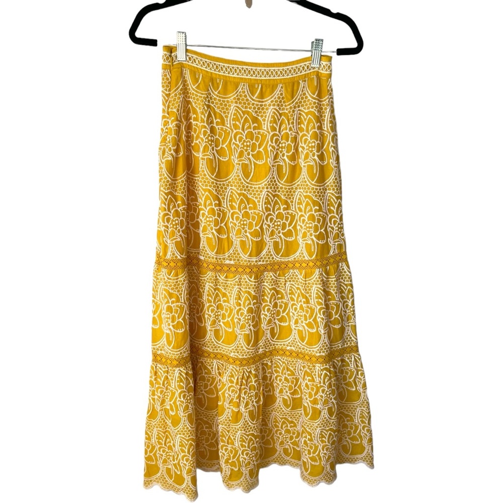 ~ SOLD ~EUC Anthropologie Embroidered Lace Maxi Skirt, Size 4 - Picture 5 of 12